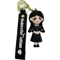 Брелок для ключей в виде куклы Семейка Аддамс Уэнсдей черно-серый, 8 см