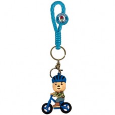 Брелок для ключей Мишка на велосипеде, 8 см синий