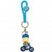Брелок для ключей Мишка на велосипеде, 8 см синий