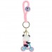 Брелок для ключей Панда на велосипеде, 7 см розовый