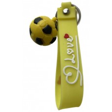 Брелок для ключей мяч футбольный желтый, 7 см