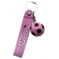 Брелок для ключей мяч футбольный розовый, 7 см