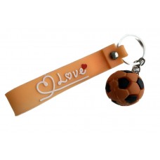 Брелок для ключей мяч футбольный оранжевый, 7 см