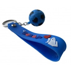Брелок для ключей мяч футбольный синий, 7 см