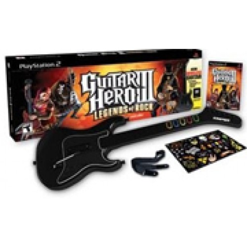 Guitar Hero III: Legends of Rock Bundle (комплект с беспроводной гитарой) (PS2)