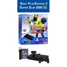 Игровая приставка Sony Playstation 3 (PS3) Super Slim 500 ГБ + Праздник спорта 2 + Камера PS Eye + PS Move