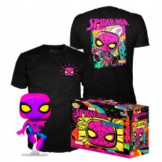 Набор Фигурка+Футболка Funko POP and Tee: Marvel: Spider-Man (Black Light) (L) 49523