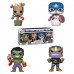 Фигурка Funko POP! Bobble: Marvel: Holiday: Hulk/Groot/Cap Snowman/Thanos 4PK (Exc) 51796