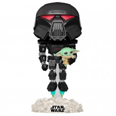 Фигурка Funko POP! Bobble: Star Wars: Mandalorian: Dark Trooper With Grogu (GW) (Exc) 58286