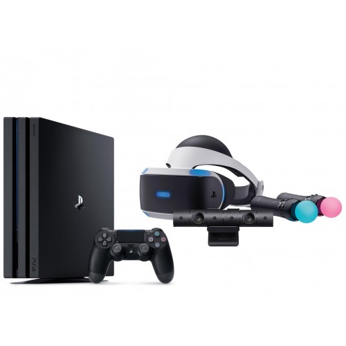 Игровая приставка Sony PlayStation 4 Pro 1 ТБ + Playstation VR (CUH-ZVR2) + PS4 Move + Camera