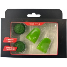 Насадки на стики + триггеры Simple Trigger Set (Green) (PS4)