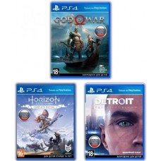 Комплект God of War + Horizon + Detroit (русская версия) (PS4)