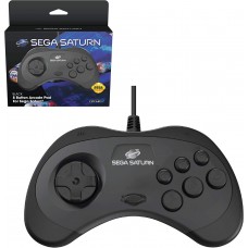 Проводной геймпад Retro-Bit SEGA Saturn 8-Button Arcade Pad, черный