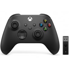 Беспроводной геймпад Microsoft Xbox Carbon Black + PC адаптер (1VA-00008)