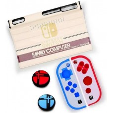 Чехол-шторка на экран + силиконовый чехол для Joy-Con + накладки на стики (Family Computer) (GNS-102) (Nintendo Switch)