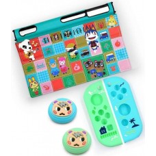 Чехол-шторка на экран + силиконовый чехол для Joy-Con + накладки на стики (Mumi Dog) (GNS-102) (Nintendo Switch)
